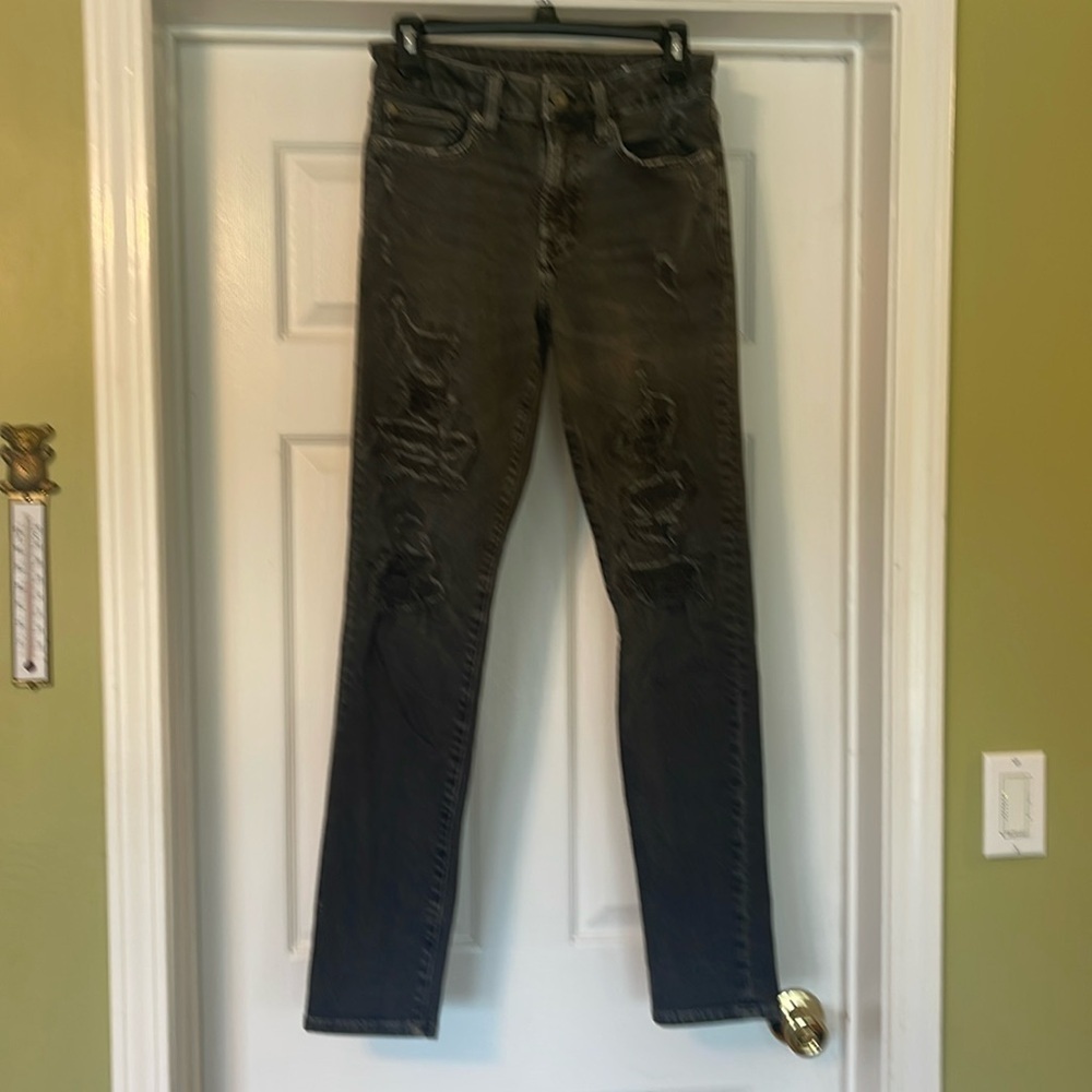 American Eagle - men’s distressed skinny dark gray jeans - size 28x32